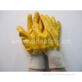 Cotton Gloves Yellow Nitrile Fully Coated (DCN403)